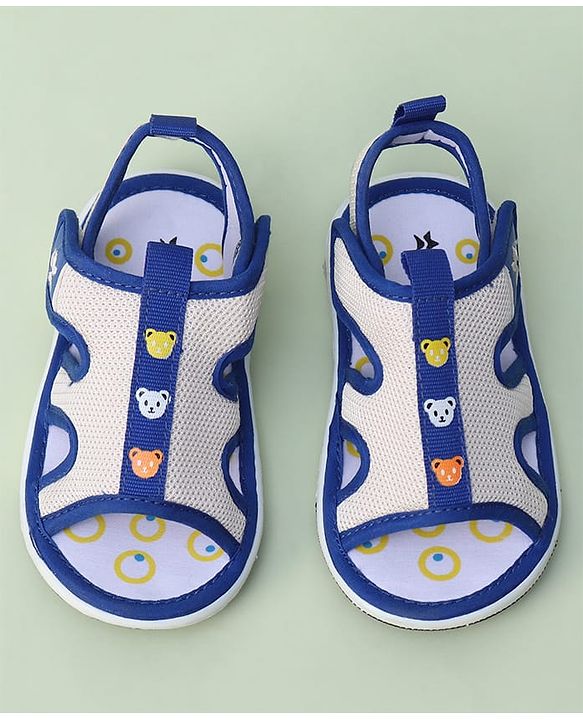 Cute Walk by Babyhug Animal Printed Sandals With Velcro Closure - Blue