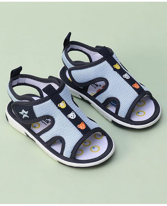 Cute Walk by Babyhug Animal Printed Sandals With Velcro Closure - Blue
