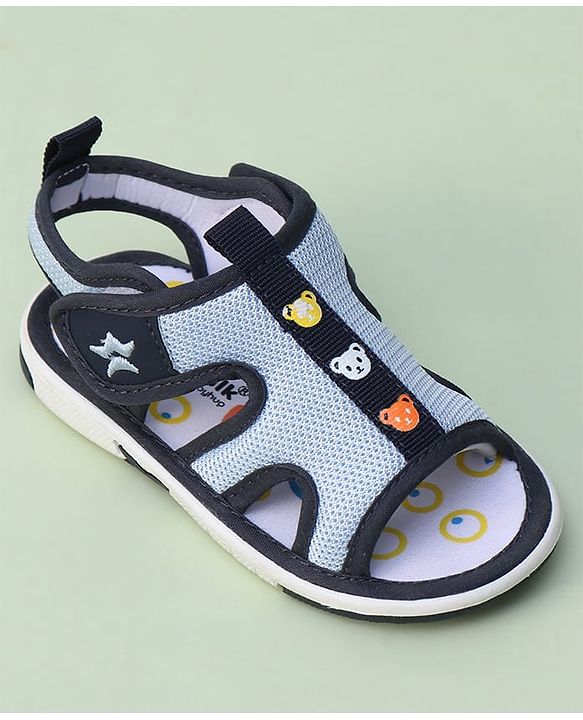 Cute Walk by Babyhug Animal Printed Sandals With Velcro Closure - Blue