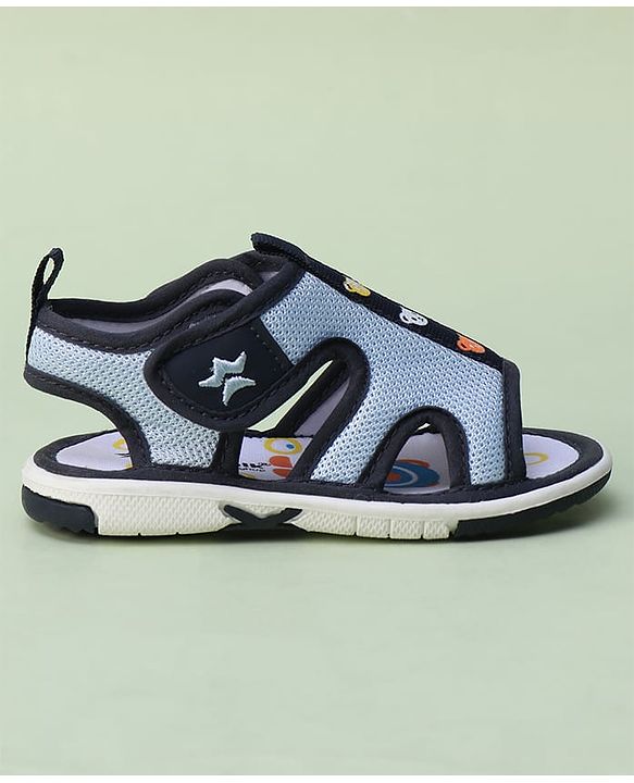 Cute Walk by Babyhug Animal Printed Sandals With Velcro Closure - Blue