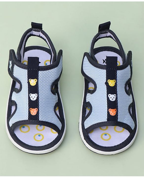 Cute Walk by Babyhug Animal Printed Sandals With Velcro Closure - Blue
