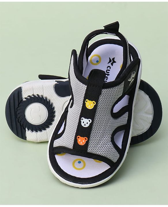 Cute Walk by Babyhug Animal Printed Sandals With Velcro Closure - Blue