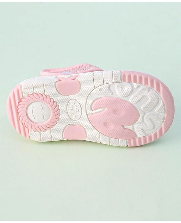 Cute Walk by Babyhug Sandals with Velcro Closure & Floral Applique - Pink