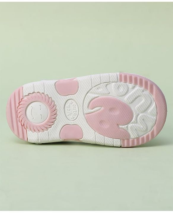 Cute Walk by Babyhug Sandals with Velcro Closure & Floral Applique - Pink