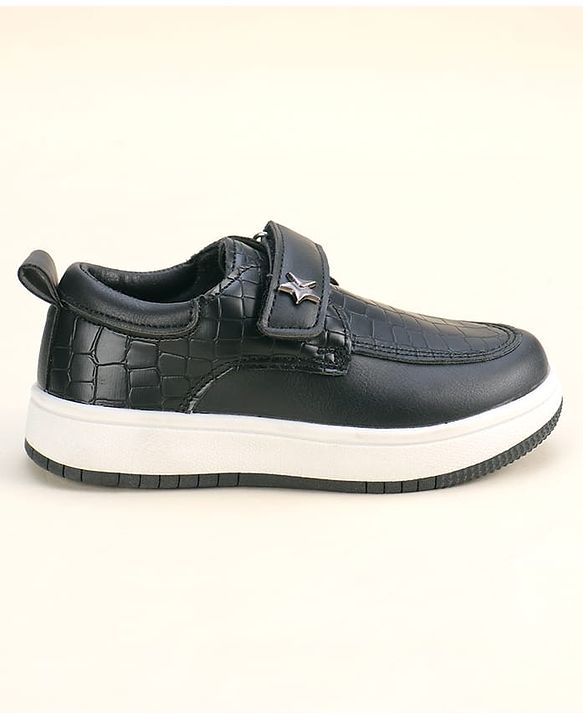 Cute Walk by Babyhug Solid Party Wear Shoes With Velcro Closure - Black