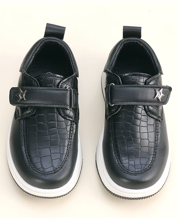 Cute Walk by Babyhug Solid Party Wear Shoes With Velcro Closure - Black
