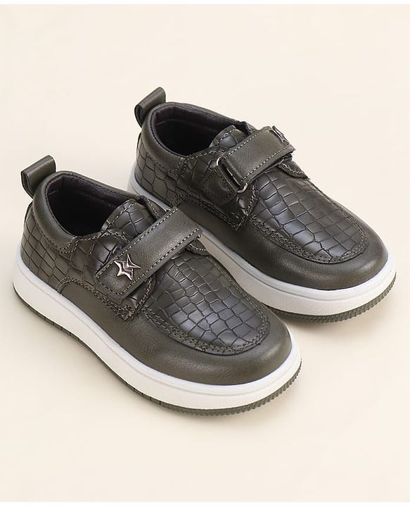 Cute Walk by Babyhug Solid Party Wear Shoes With Velcro Closure - Black
