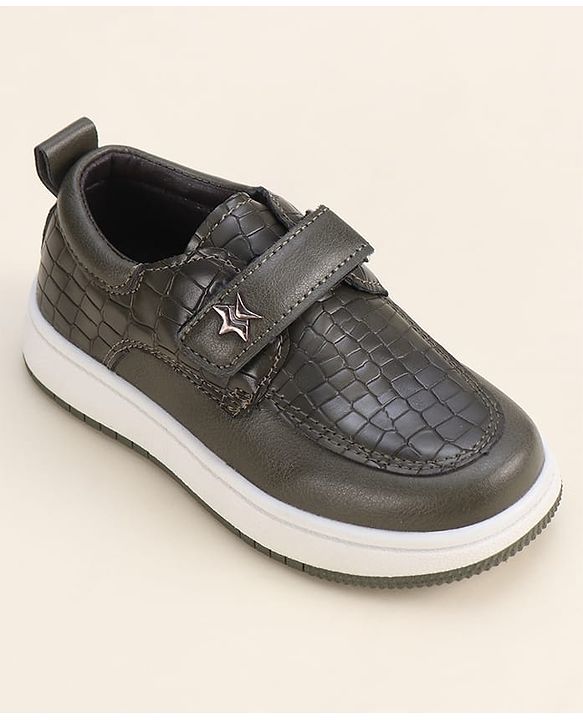 Cute Walk by Babyhug Solid Party Wear Shoes With Velcro Closure - Black