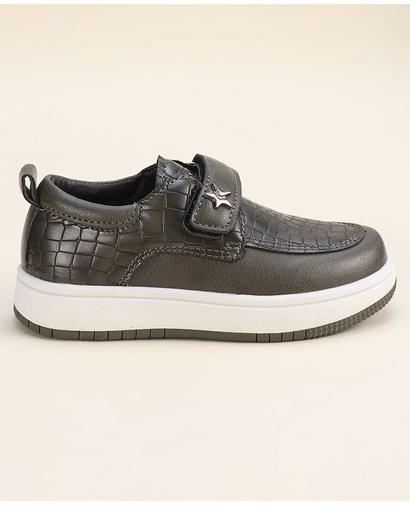 Cute Walk by Babyhug Solid Party Wear Shoes With Velcro Closure - Black