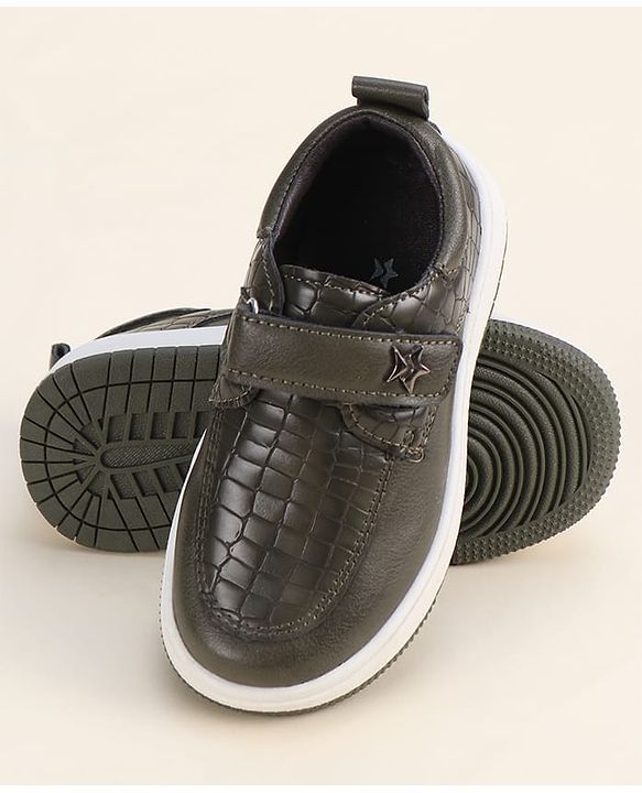 Cute Walk by Babyhug Solid Party Wear Shoes With Velcro Closure - Black