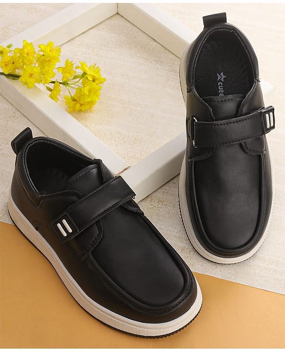 Cute Walk by Babyhug Velcro Closure Formal Shoes - Black