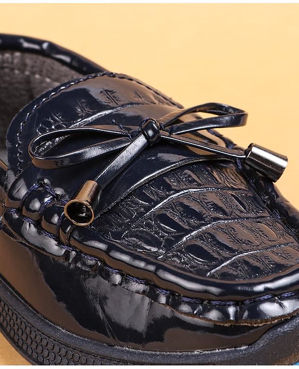 Cute Walk by Babyhug Slip On Loafers With Lace Applique - Black