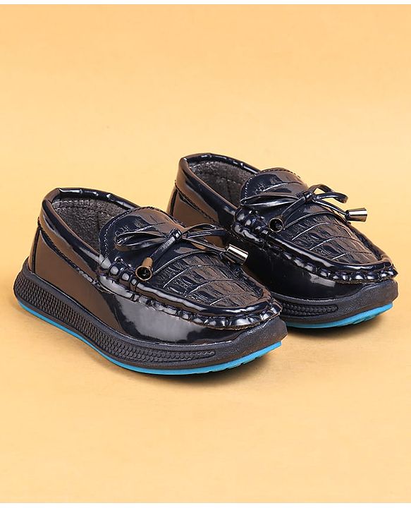 Cute Walk by Babyhug Slip On Loafers With Lace Applique - Black