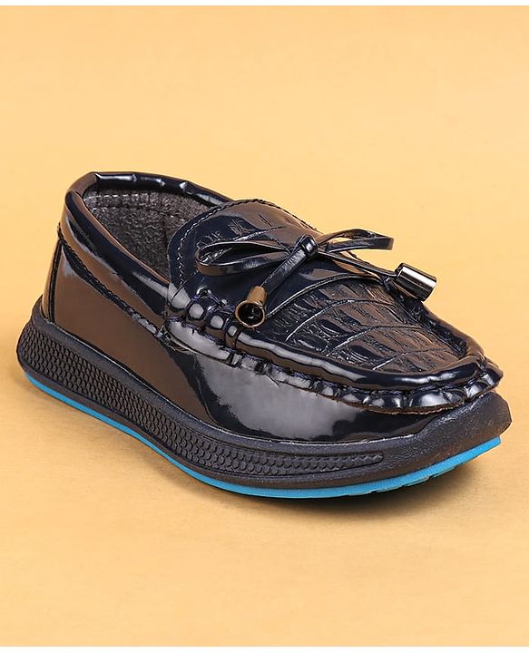 Cute Walk by Babyhug Slip On Loafers With Lace Applique - Black