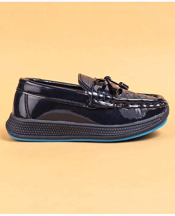 Cute Walk by Babyhug Slip On Loafers With Lace Applique - Black