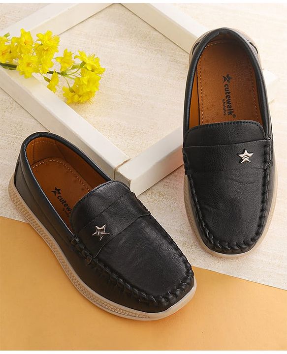 Cute Walk by Babyhug Slip On Loafers  - Black