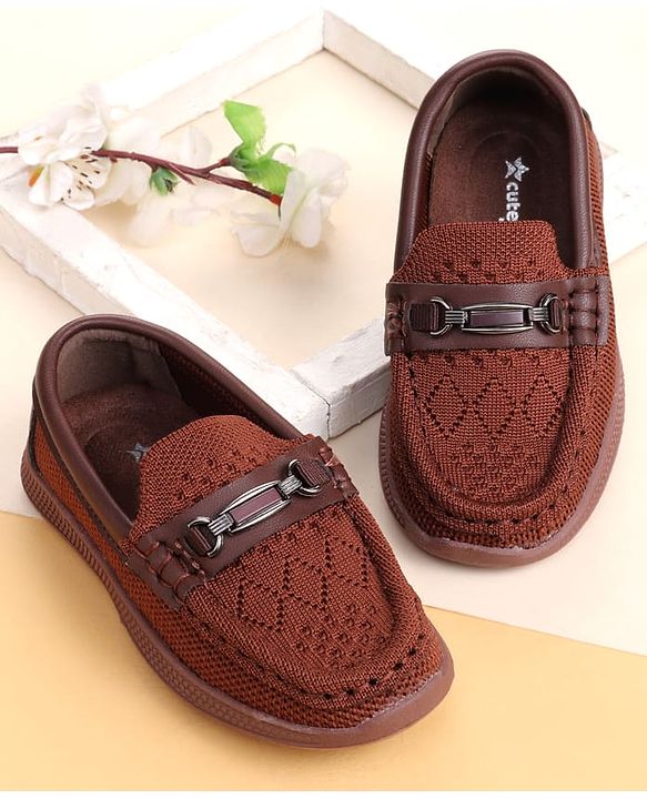 Cute Walk by Babyhug Slip On Solid Loafers - Brown