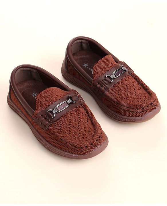 Cute Walk by Babyhug Slip On Solid Loafers - Brown