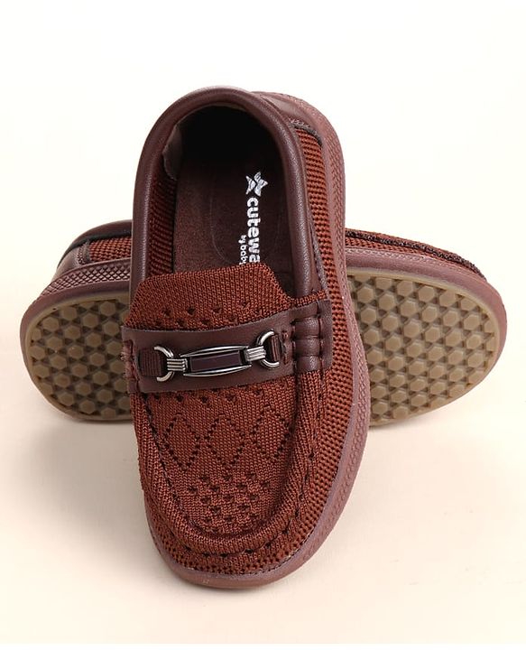 Cute Walk by Babyhug Slip On Solid Loafers - Brown