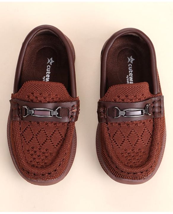 Cute Walk by Babyhug Slip On Solid Loafers - Brown
