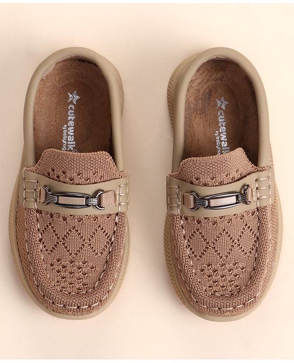 Cute Walk by Babyhug Slip On Solid Loafers - Brown