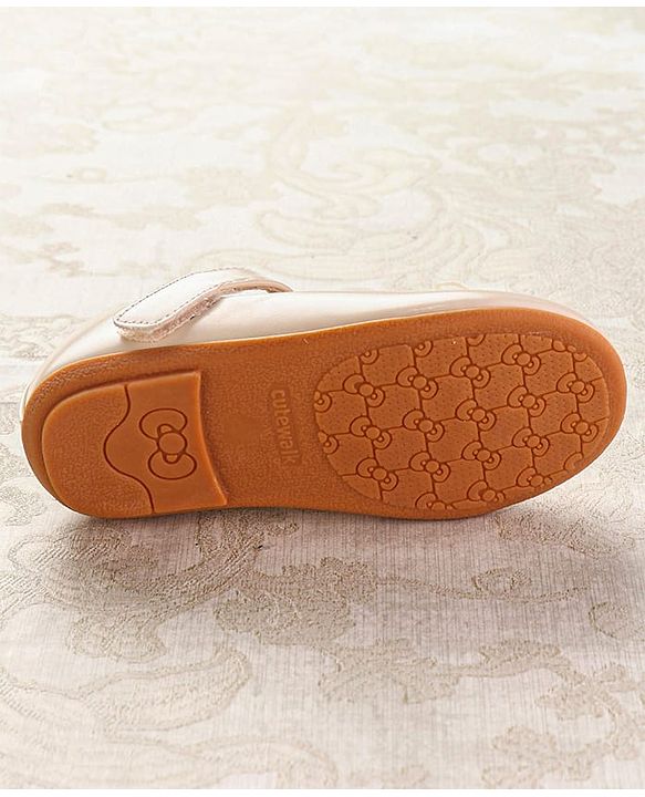 Cute Walk by Babyhug Ballerinas with Velcro Closure & Butterfly Applique  - Beige