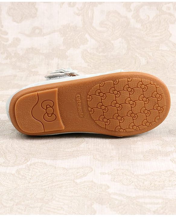 Cute Walk by Babyhug Ballerina with Velcro Closure & Floral Applique - Sea Green