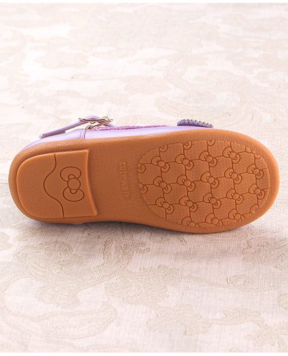 Cute Walk by Babyhug Clip Closure Ballerina with Heart Applique - Purple