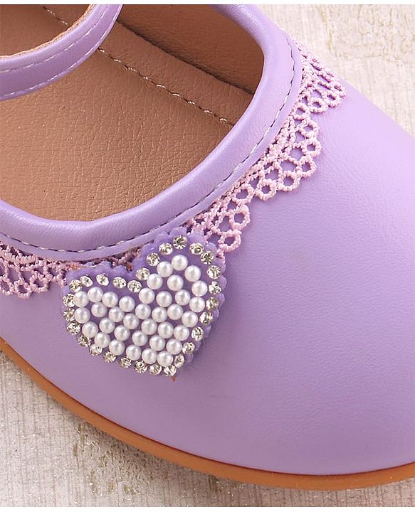 Cute Walk by Babyhug Clip Closure Ballerina with Heart Applique - Purple