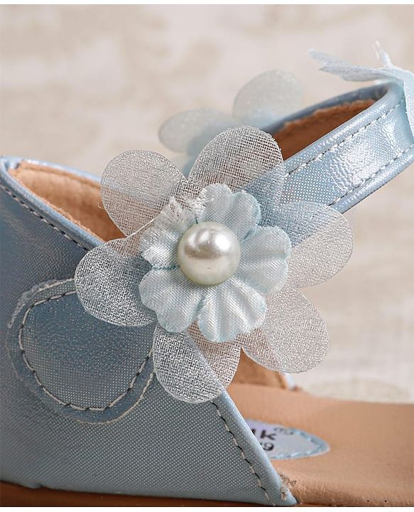 Cute Walk by Babyhug Velcro Closure Ballerina with Floral Applique - Pink
