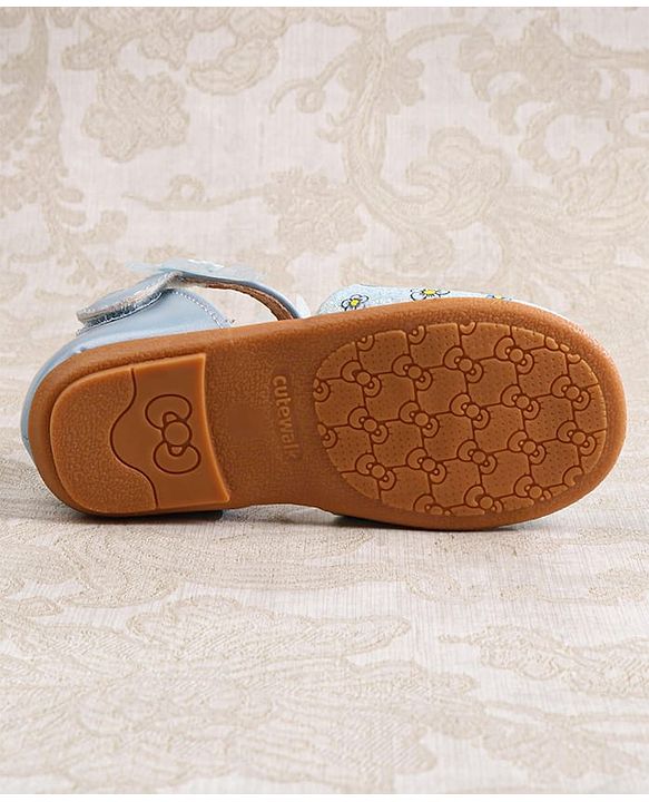 Cute Walk by Babyhug Velcro Closure Ballerina with Floral Applique - Pink