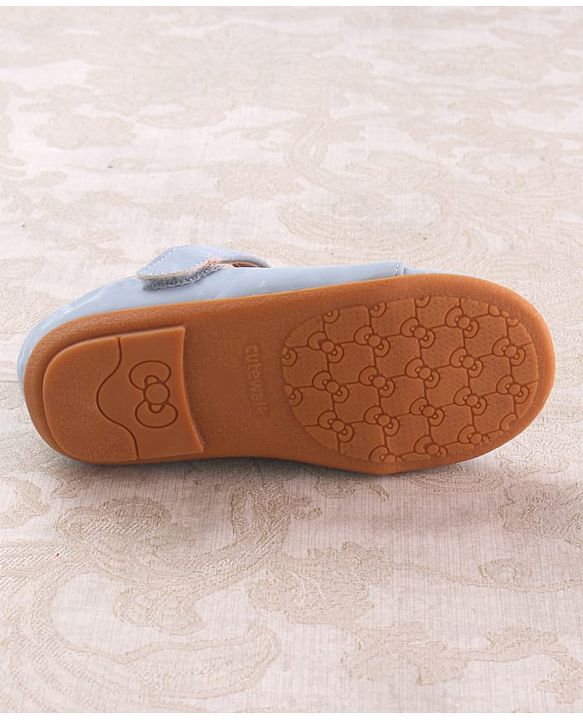 Cute Walk by Babyhug Velcro Closure Ballerina with Bow Applique - Blue
