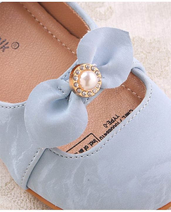 Cute Walk by Babyhug Velcro Closure Ballerina with Bow Applique - Blue