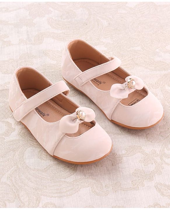 Cute Walk by Babyhug Velcro Closure Ballerina with Bow Applique - Blue