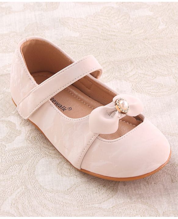 Cute Walk by Babyhug Velcro Closure Ballerina with Bow Applique - Blue
