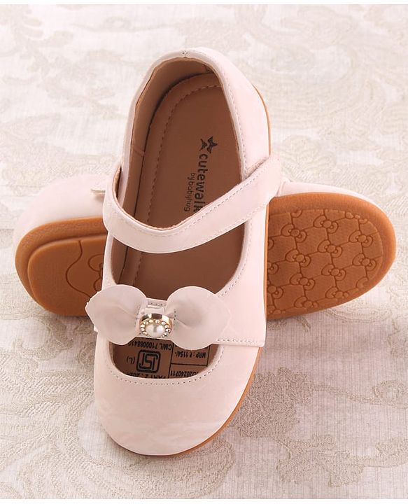Cute Walk by Babyhug Velcro Closure Ballerina with Bow Applique - Blue