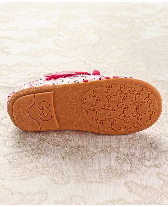 Cute Walk by Babyhug Ballerinas with Velcro Closure Heart Print & Bow Applique - Mint