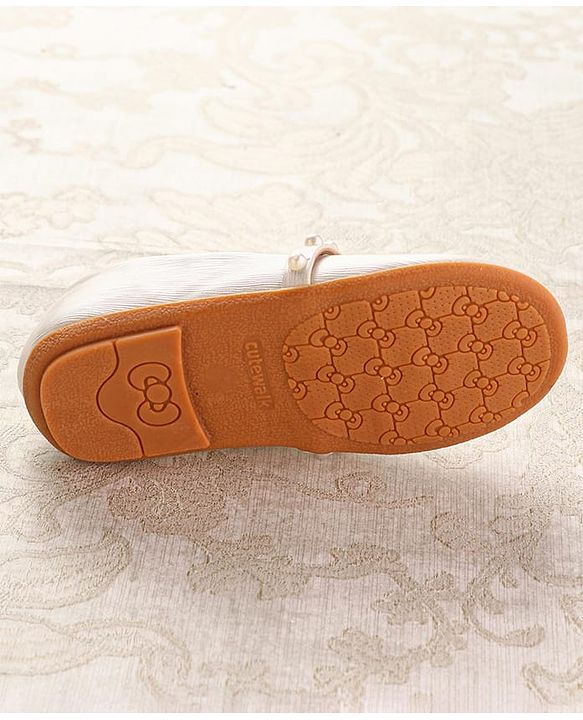 Cute Walk by Babyhug Slip On Ballerina with Pearl Detailing - Beige