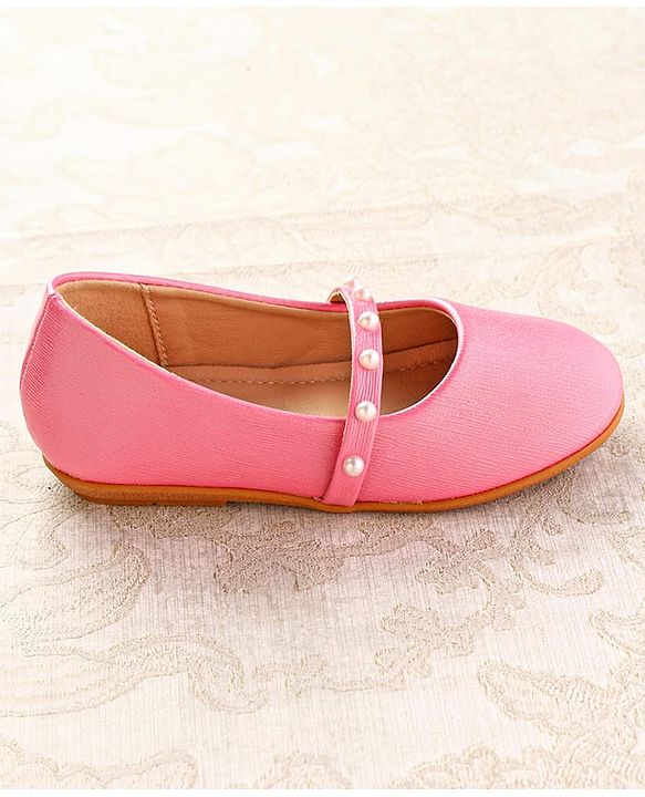 Cute Walk by Babyhug Slip On Ballerina with Pearl Detailing - Beige