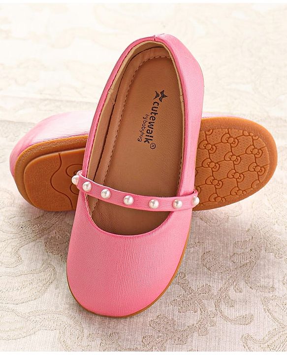 Cute Walk by Babyhug Slip On Ballerina with Pearl Detailing - Beige