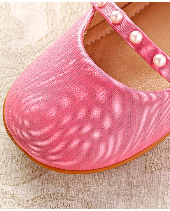 Cute Walk by Babyhug Slip On Ballerina with Pearl Detailing - Beige