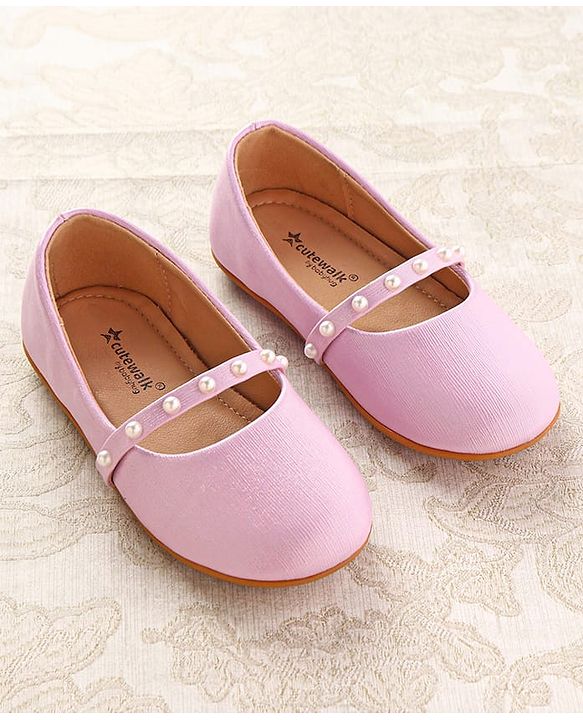 Cute Walk by Babyhug Slip On Ballerina with Pearl Detailing - Beige