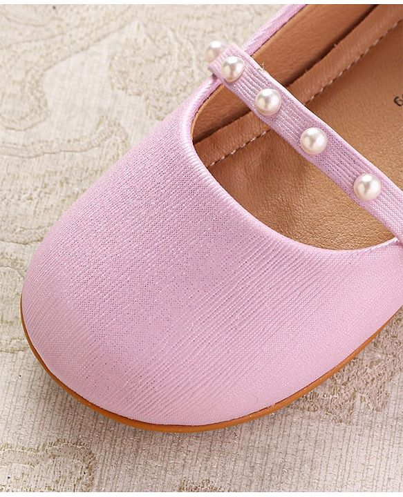 Cute Walk by Babyhug Slip On Ballerina with Pearl Detailing - Beige
