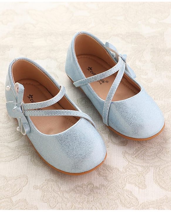 Cute Walk by Babyhug Ballerinas With Velcro Closure & Bow Applique - Beige