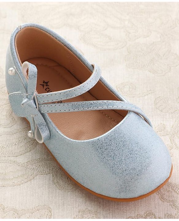 Cute Walk by Babyhug Ballerinas With Velcro Closure & Bow Applique - Beige