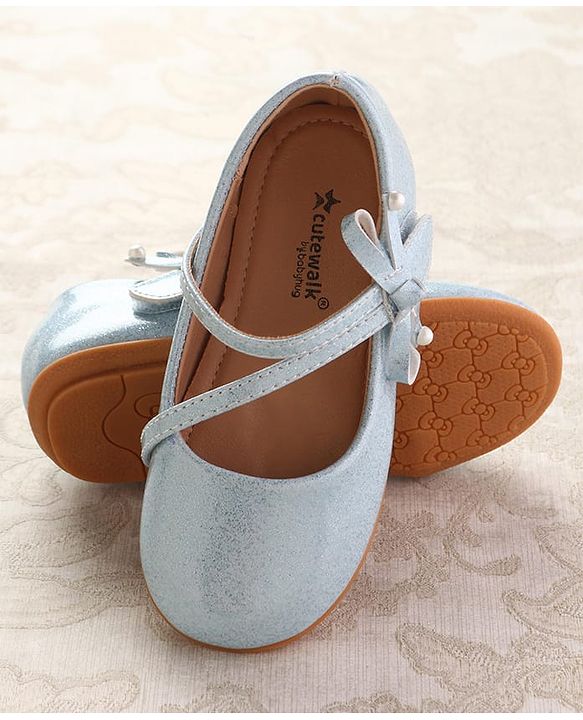 Cute Walk by Babyhug Ballerinas With Velcro Closure & Bow Applique - Beige