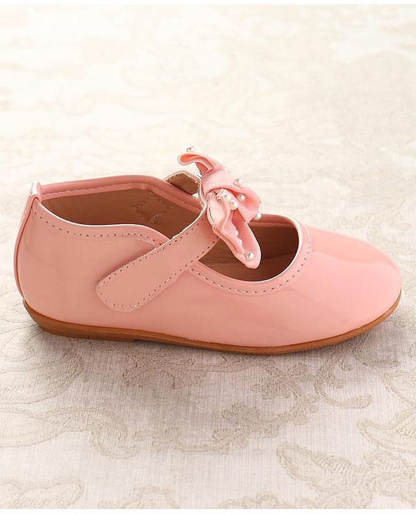 Cute Walk by Babyhug Ballerinas With Velcro Closure & Bow Applique - Pink