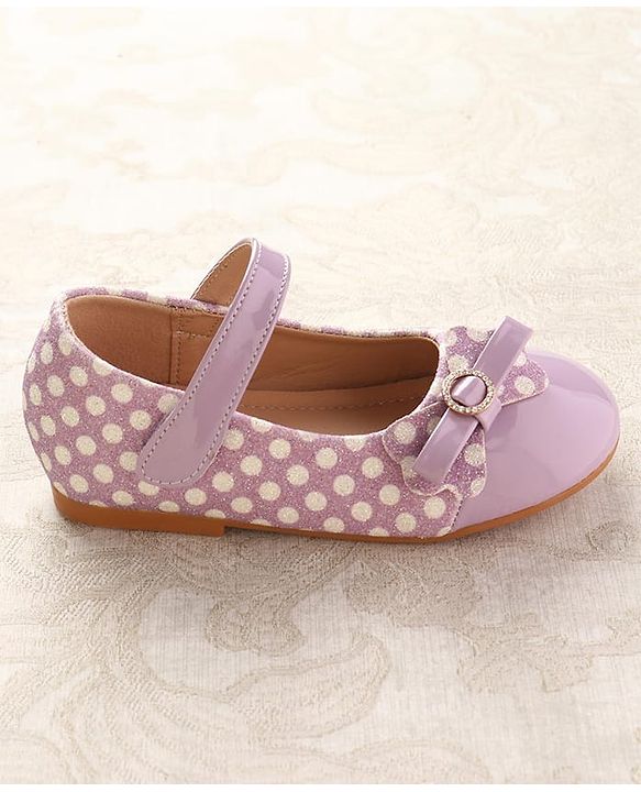 Cute Walk by Babyhug Ballerinas With Velcro Closure & Glitter Bow Applique - Pink