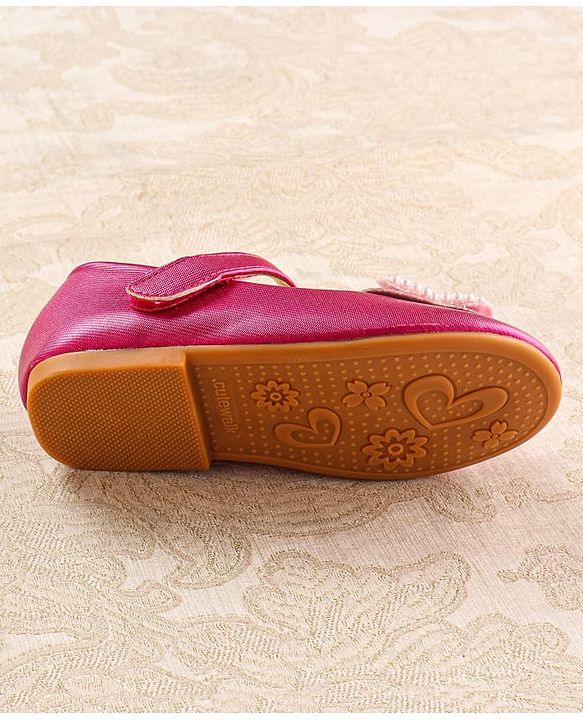 Cute Walk by Babyhug Ballerina with Velcro Closure & Bow Applique - White