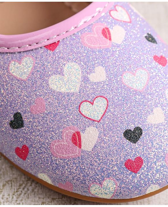Cute Walk by Babyhug Ballerina with Velcro Closer & Hearts Print - Pink